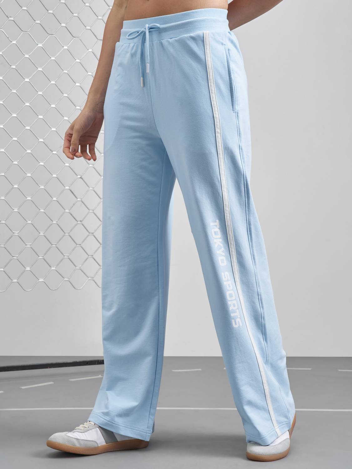 Tokyo Talkies Striped Women Blue Track Pants - Buy Tokyo Talkies