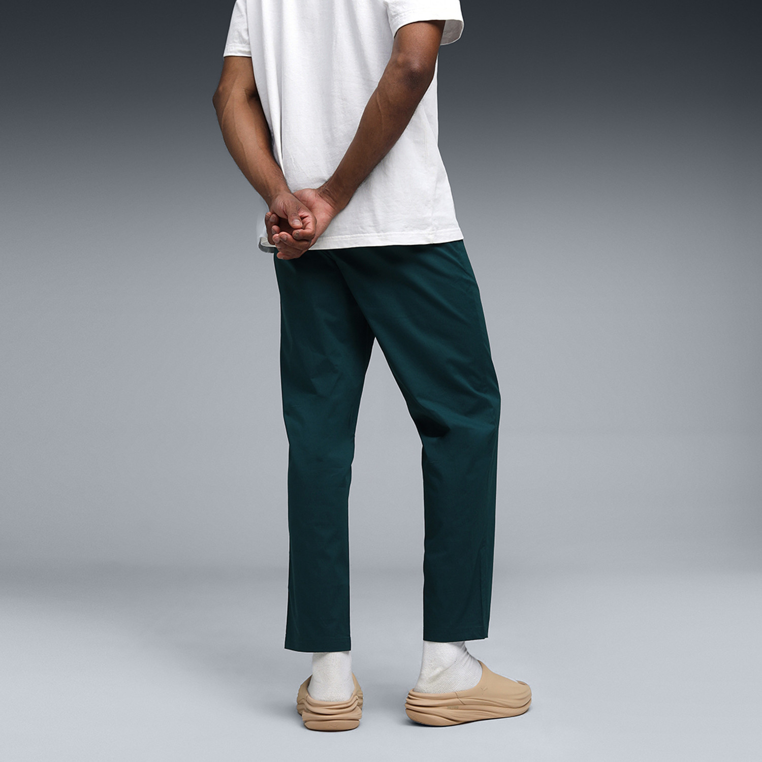 Image of PUMA Solid Men Green Track Pants