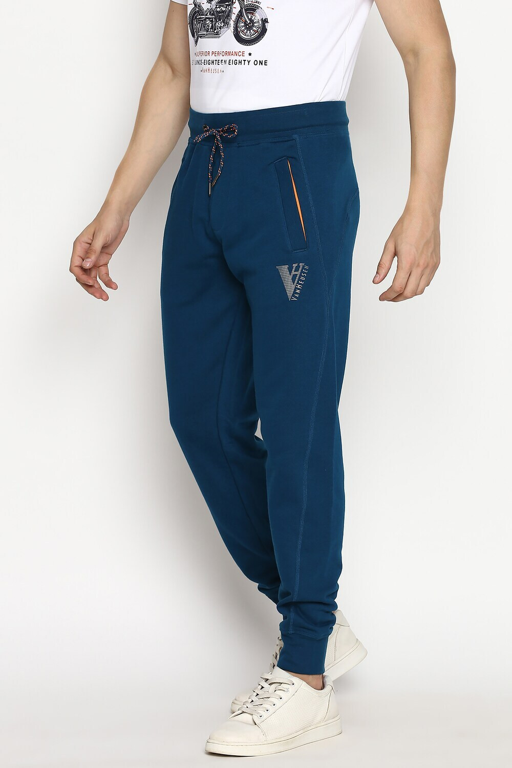 Image of VAN HEUSEN Solid Men Blue Track Pants