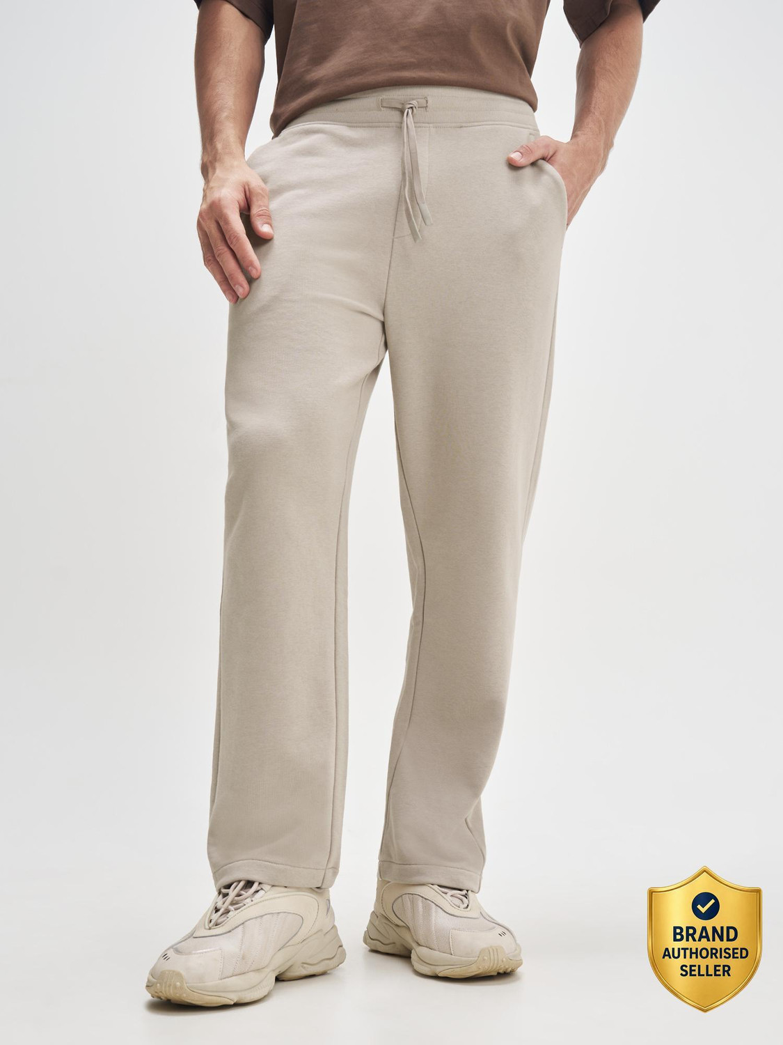 Image of XYXX Solid Men Beige Track Pants