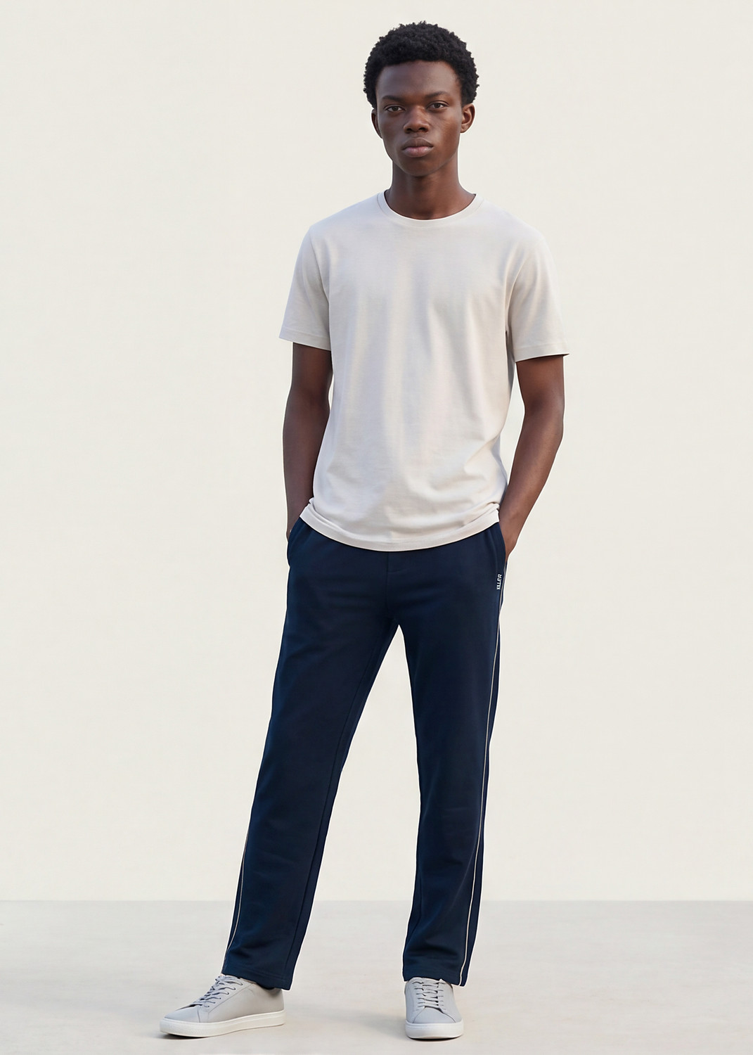Image of KILLER Colorblock Men Dark Blue Track Pants