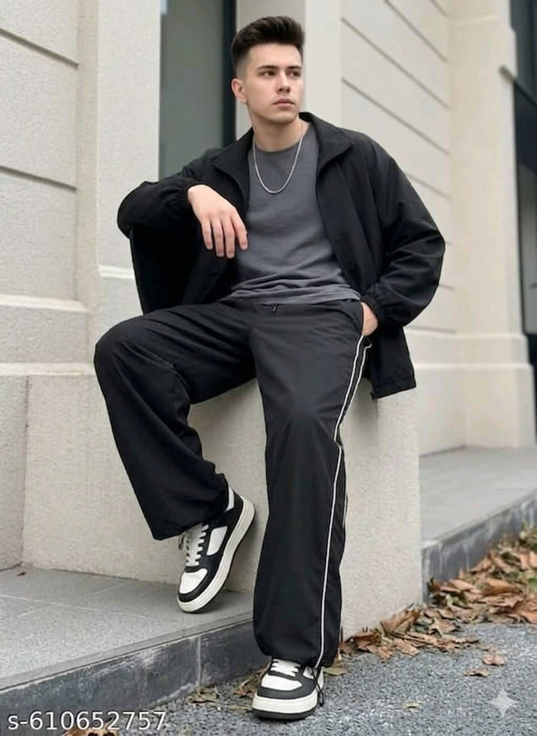 CherryBerry Striped Men Black Track Pants