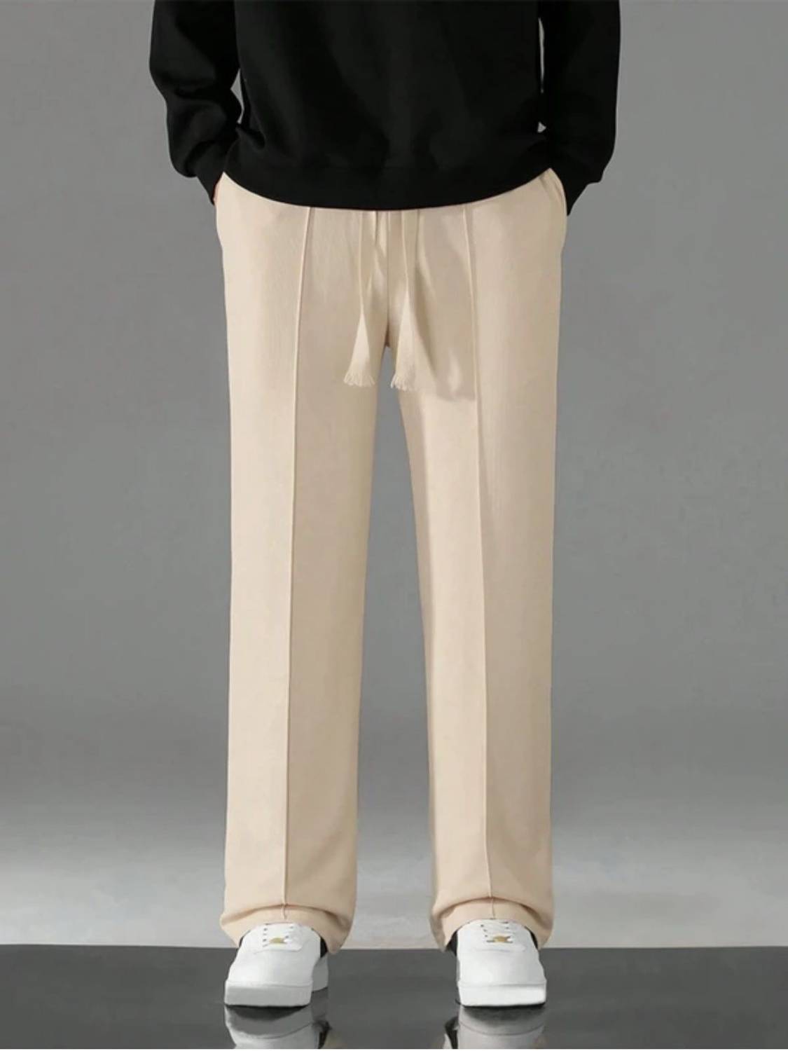 DORINOZ Solid Men Beige Track Pants - Image 5