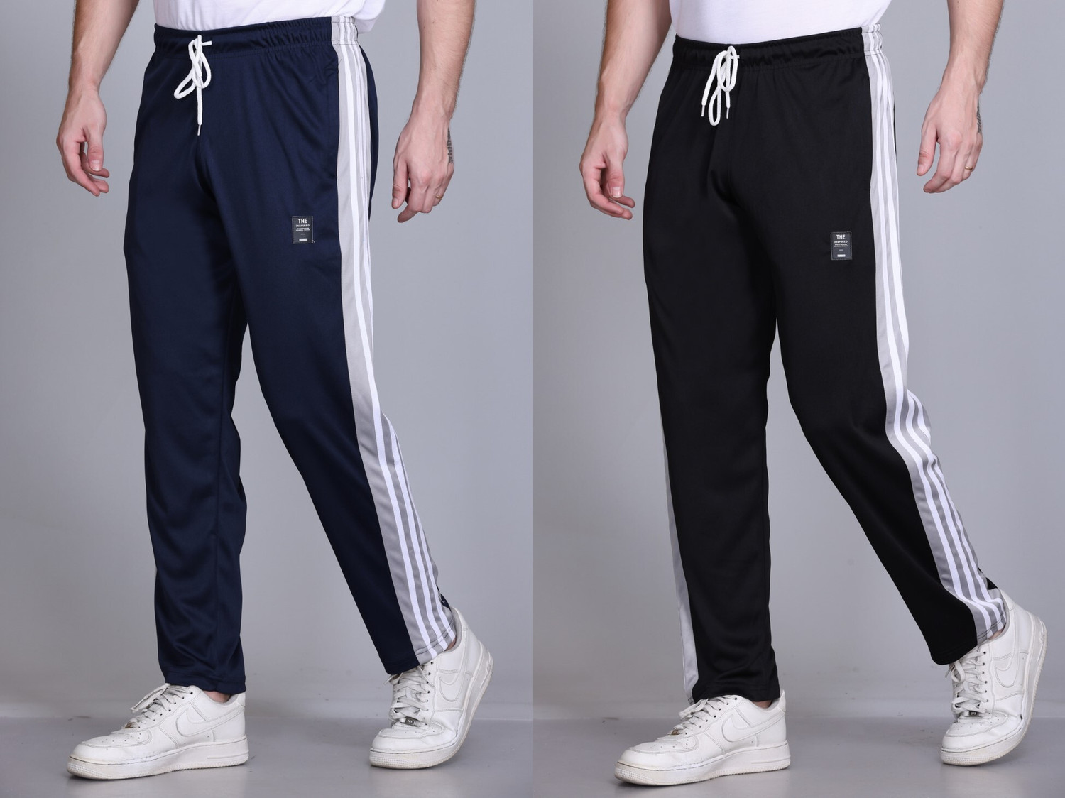 Image of HVBK Solid Men Black, Blue Track Pants