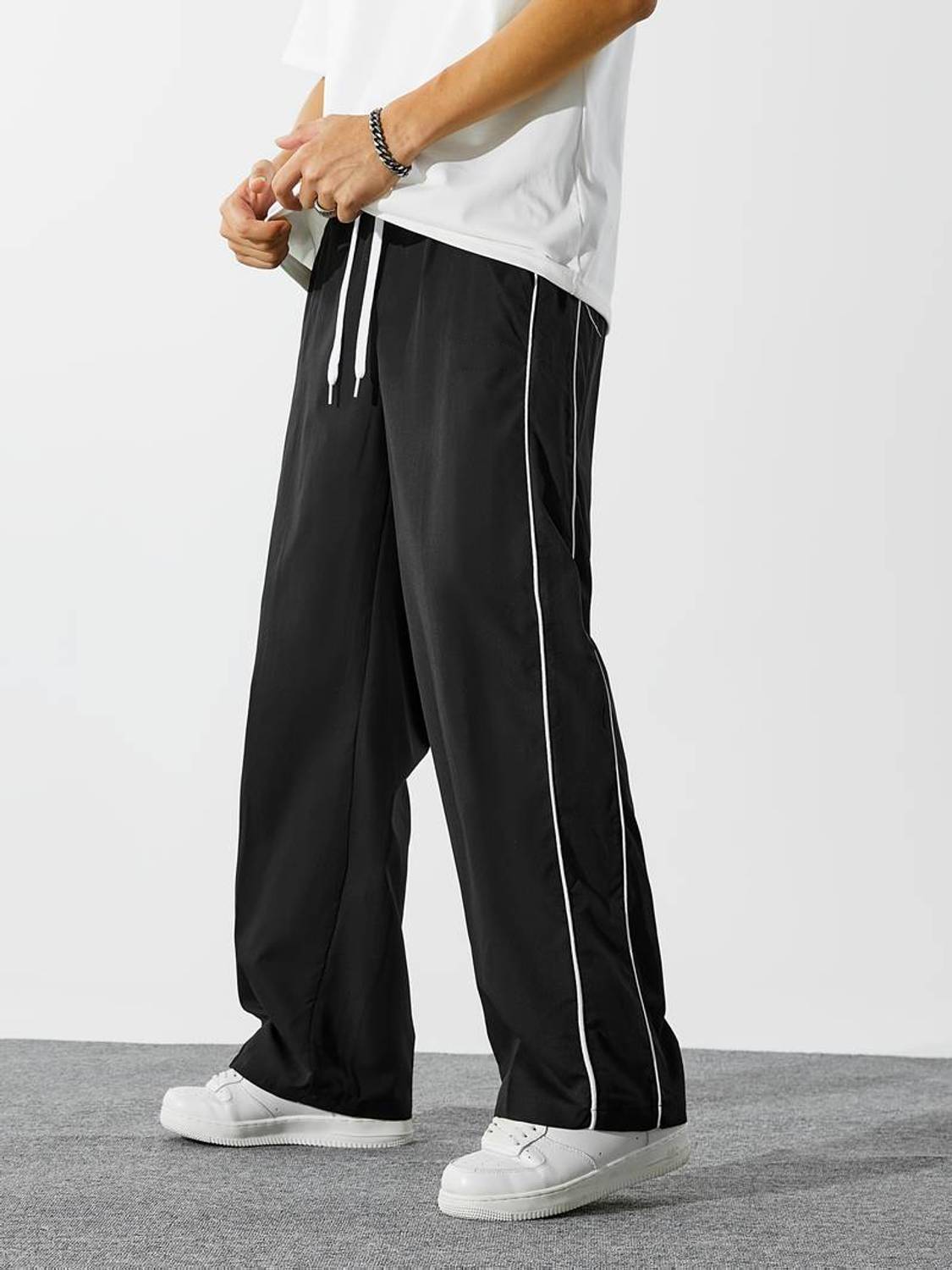Adokedo Striped Men Black Track Pants - Image 4