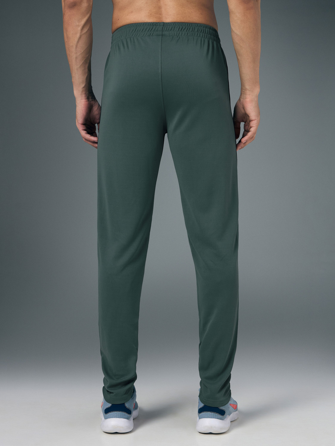 Image of TECHNOSPORT Colorblock Men Green Track Pants
