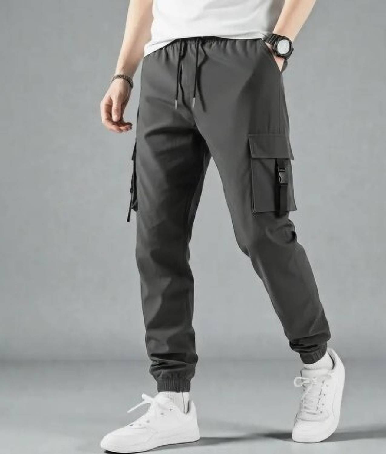 Bhavna Fashion Solid Men Grey Track Pants