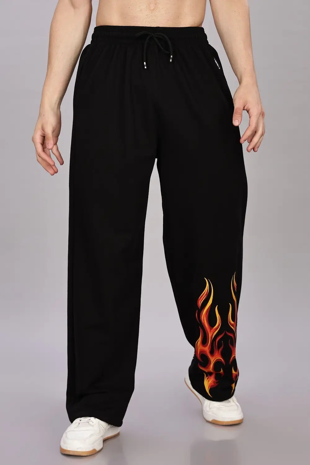 Image of Zonatachi Printed Men Black Track Pants
