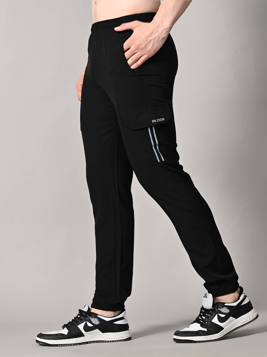 BILDOS Solid Men Black Track Pants