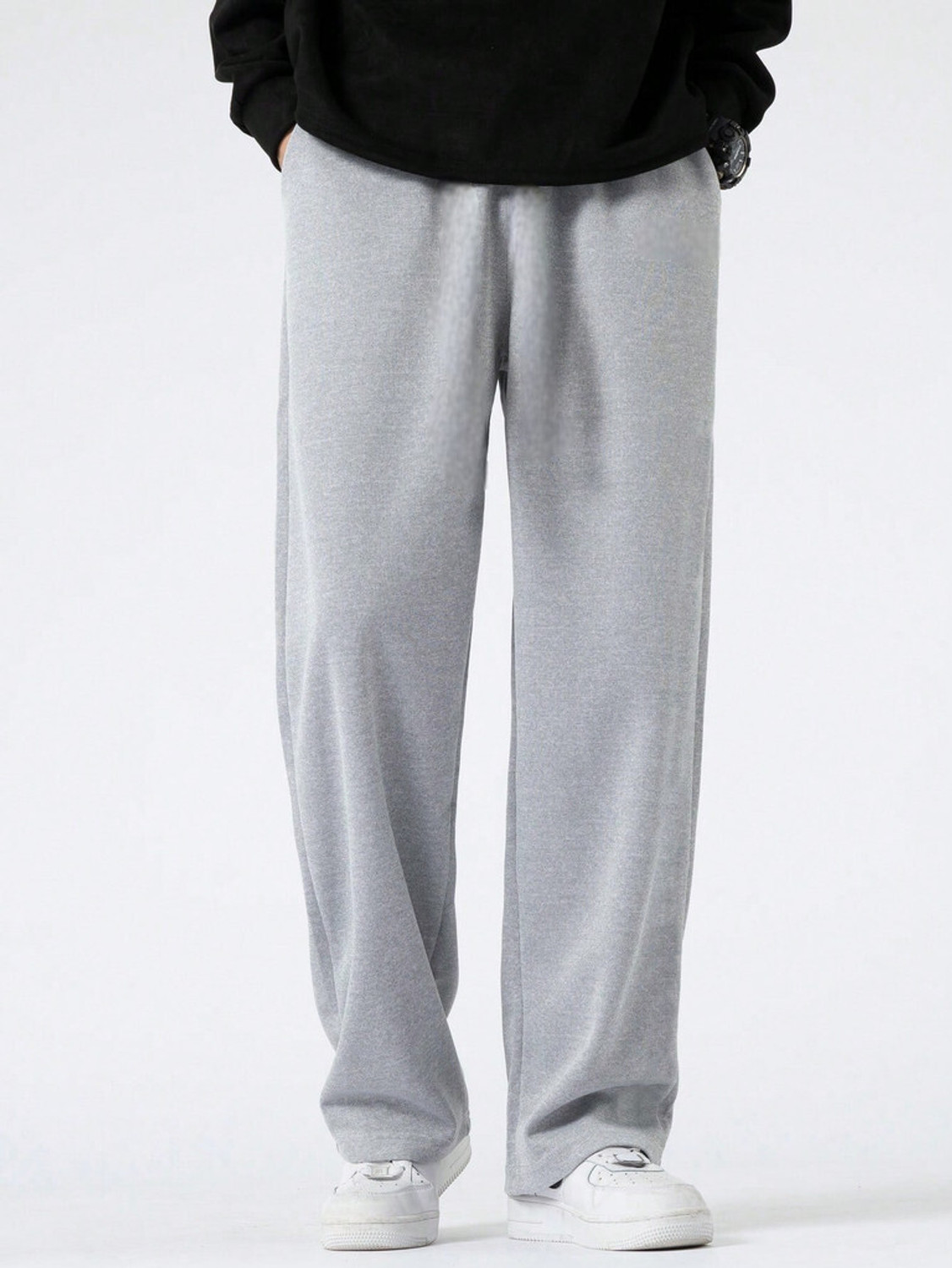 Image of FLYcollection Solid Men Grey Track Pants