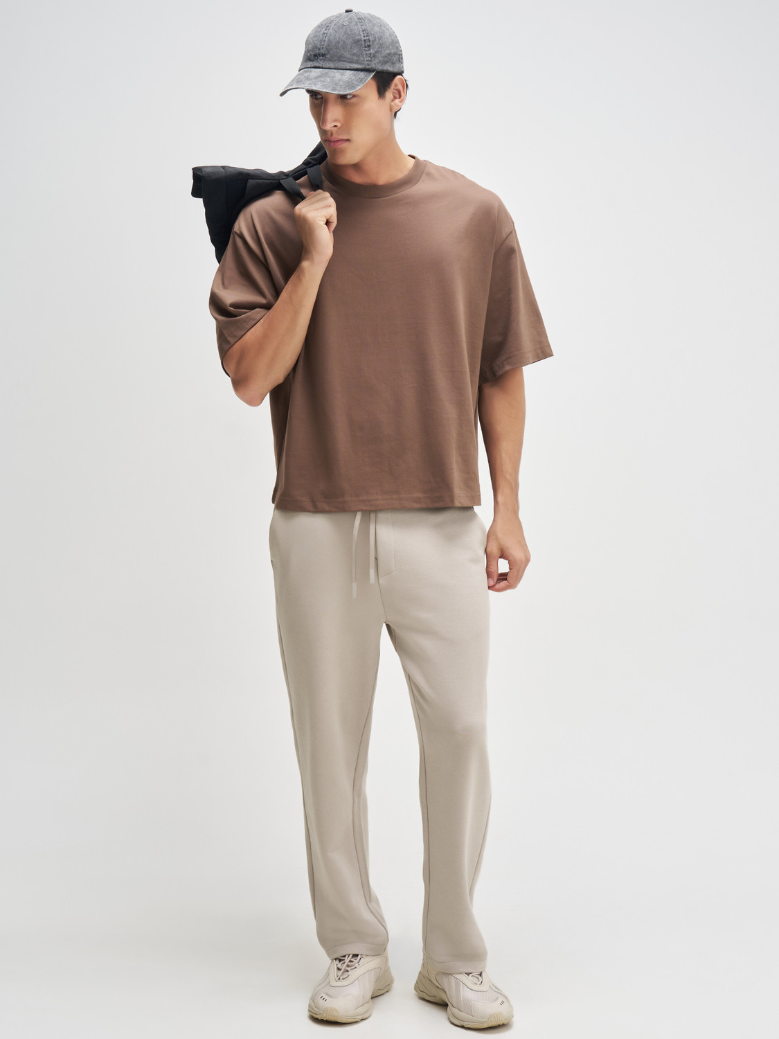Image of XYXX Solid Men Beige Track Pants