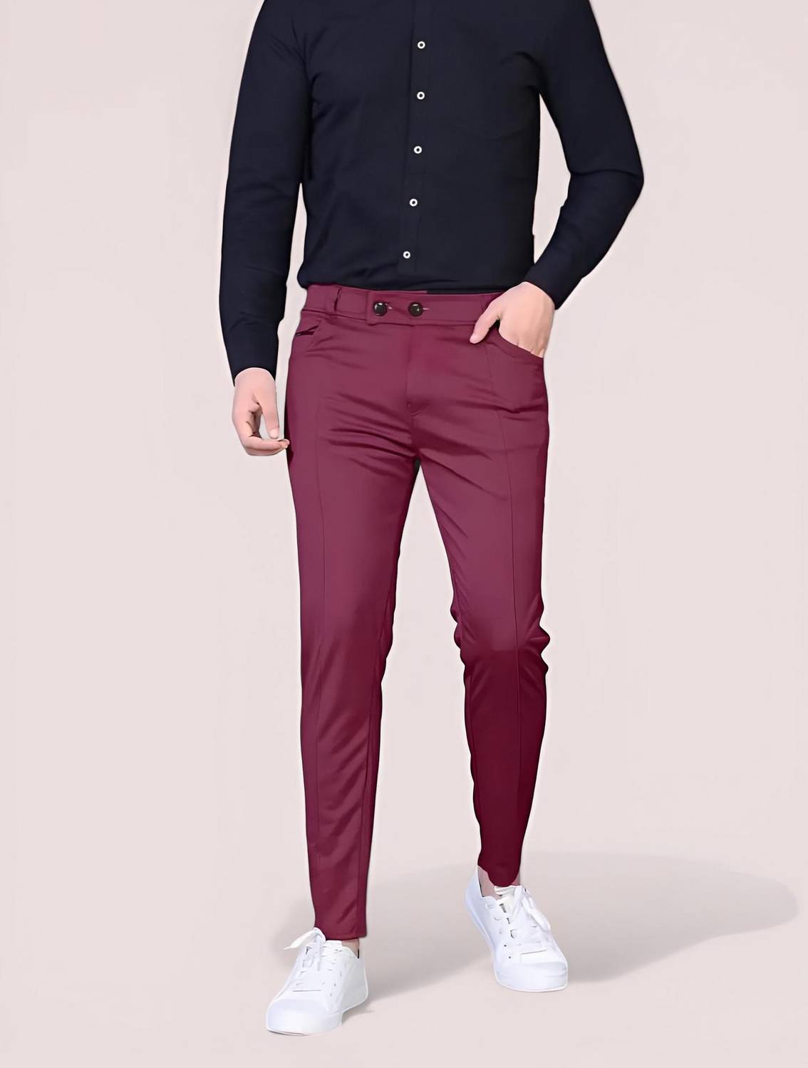 Arihant Shope Solid Men Maroon Track Pants