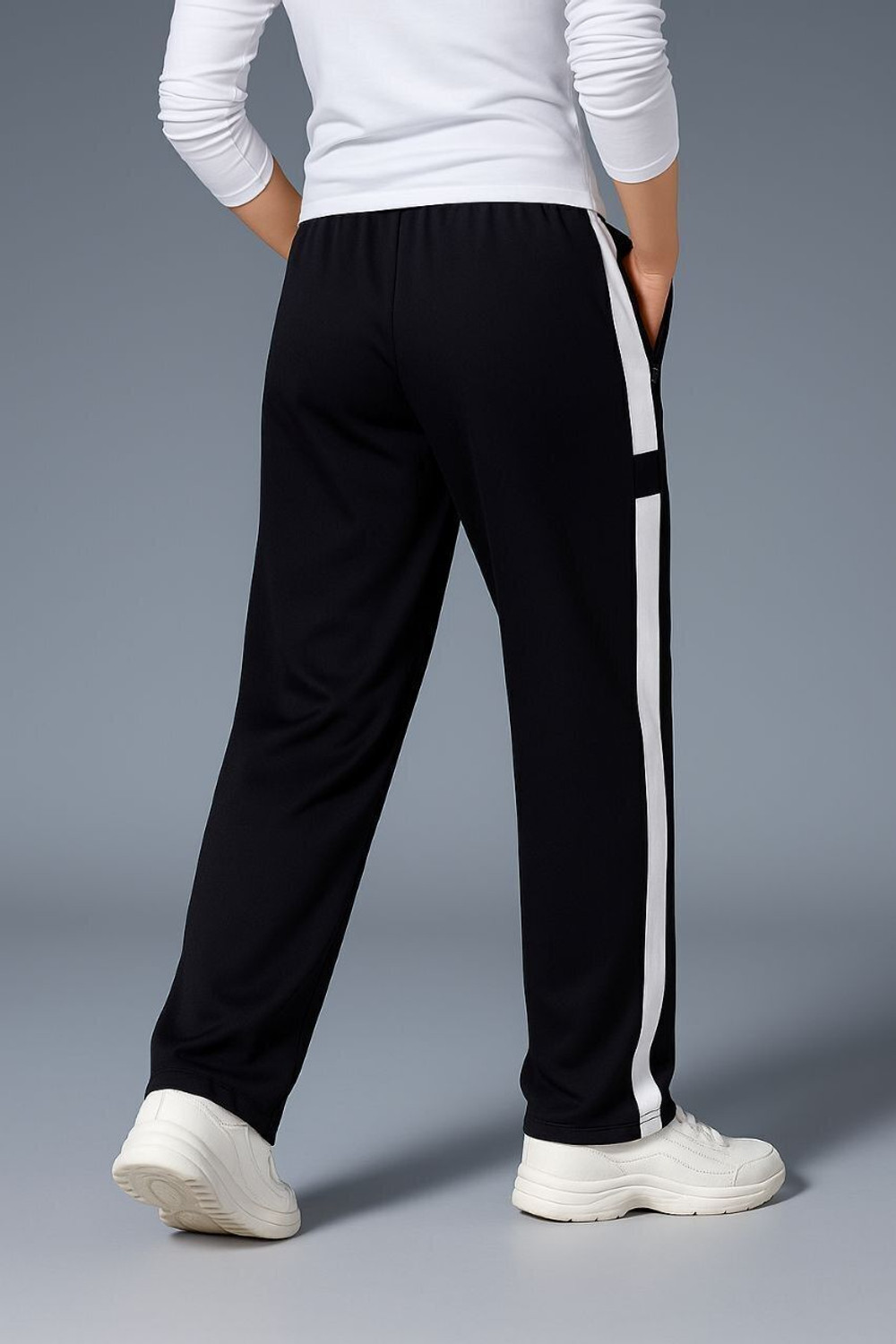 Image of Divkush Striped Men Black Track Pants