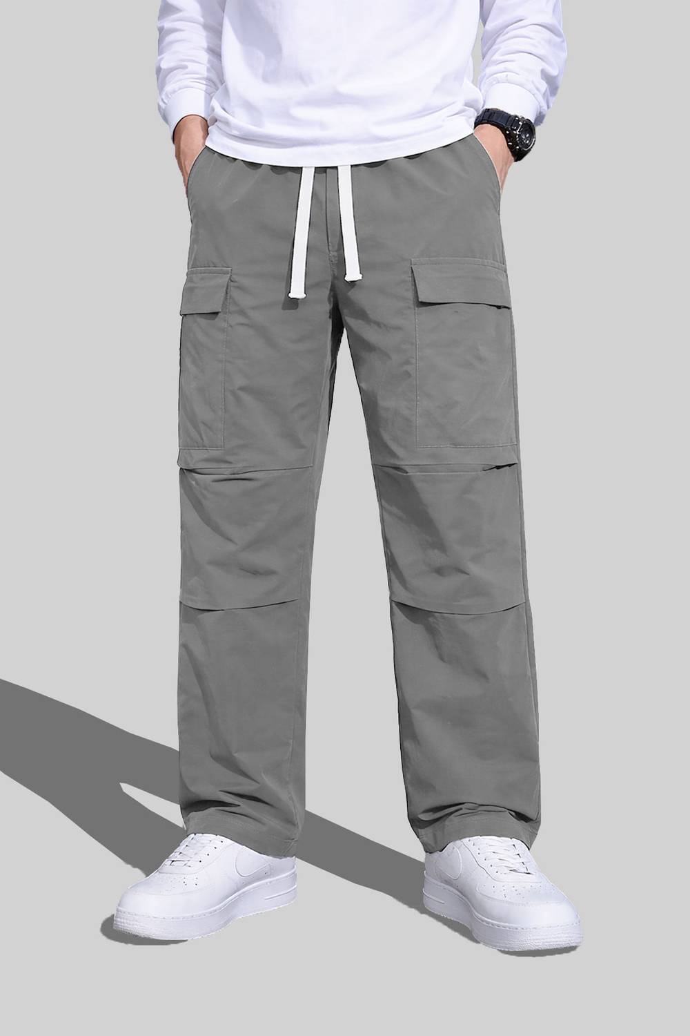 PRAVAHA Men Grey Track Pants - Image 1