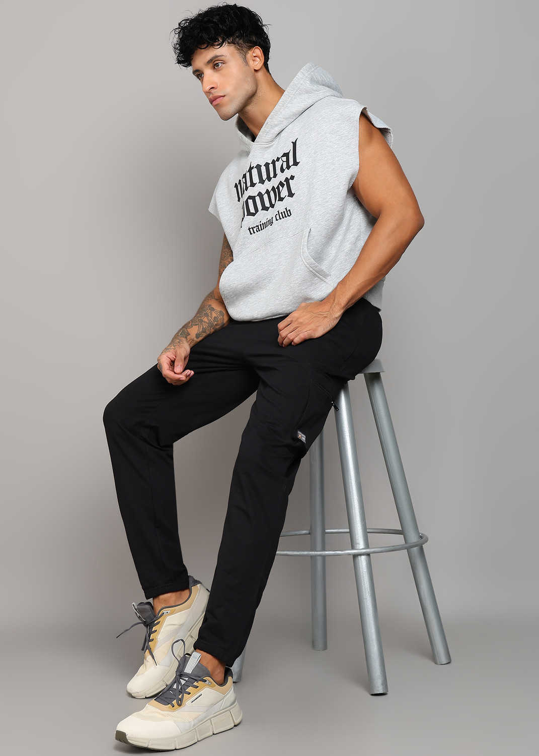 Image of KILLER Solid Men Black Track Pants