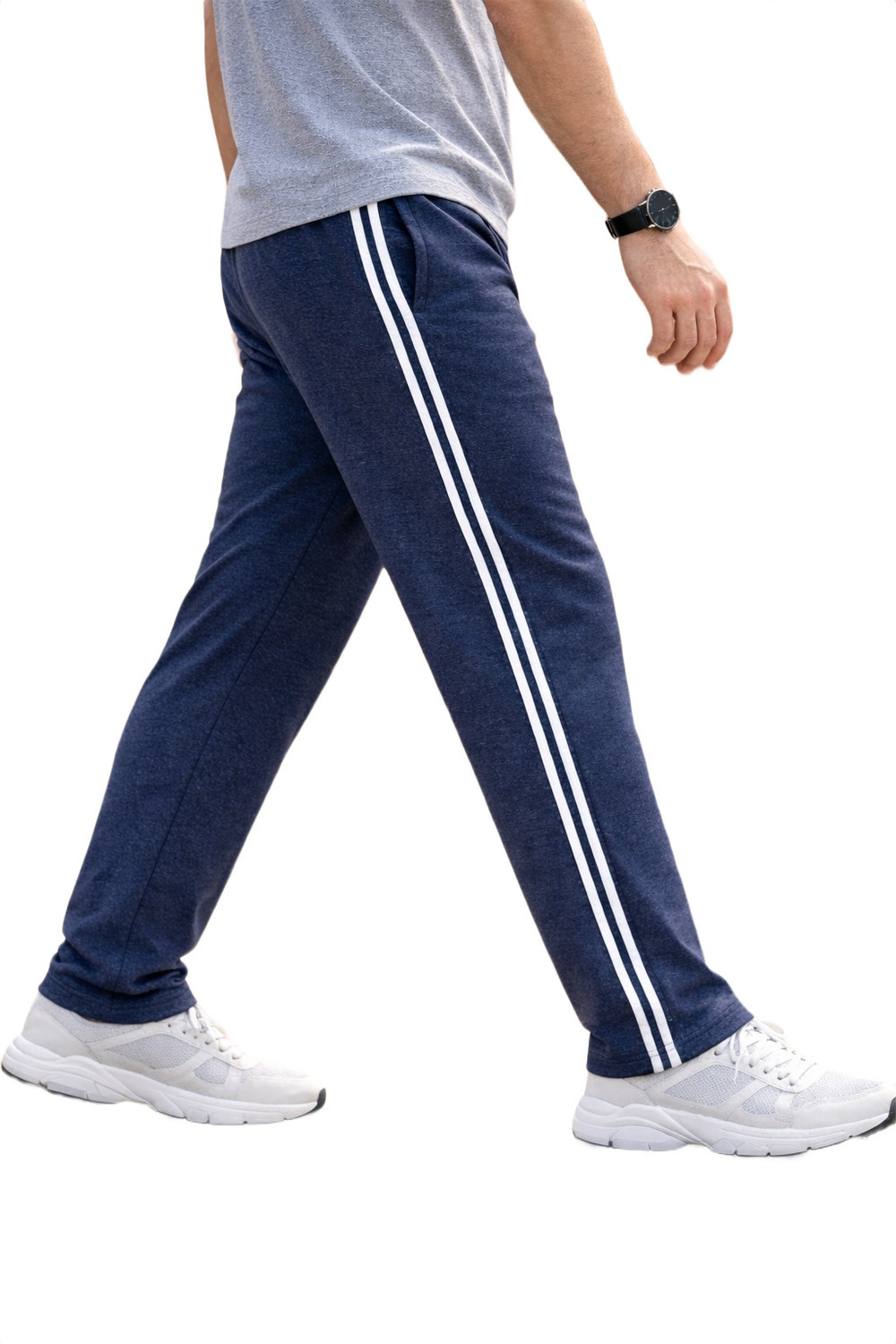 Image of Diwazzo Pack of 2 Men Solid Grey, Light Blue Track Pants