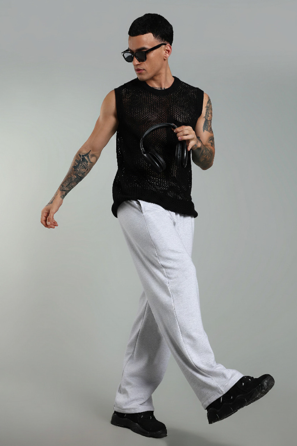 Image of POSU TRENDZ Men Solid Grey Track Pants