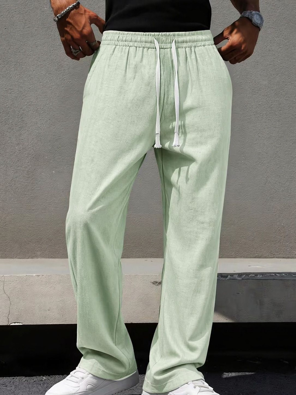 Image of COMBRAIDE Solid Men Light Green Track Pants