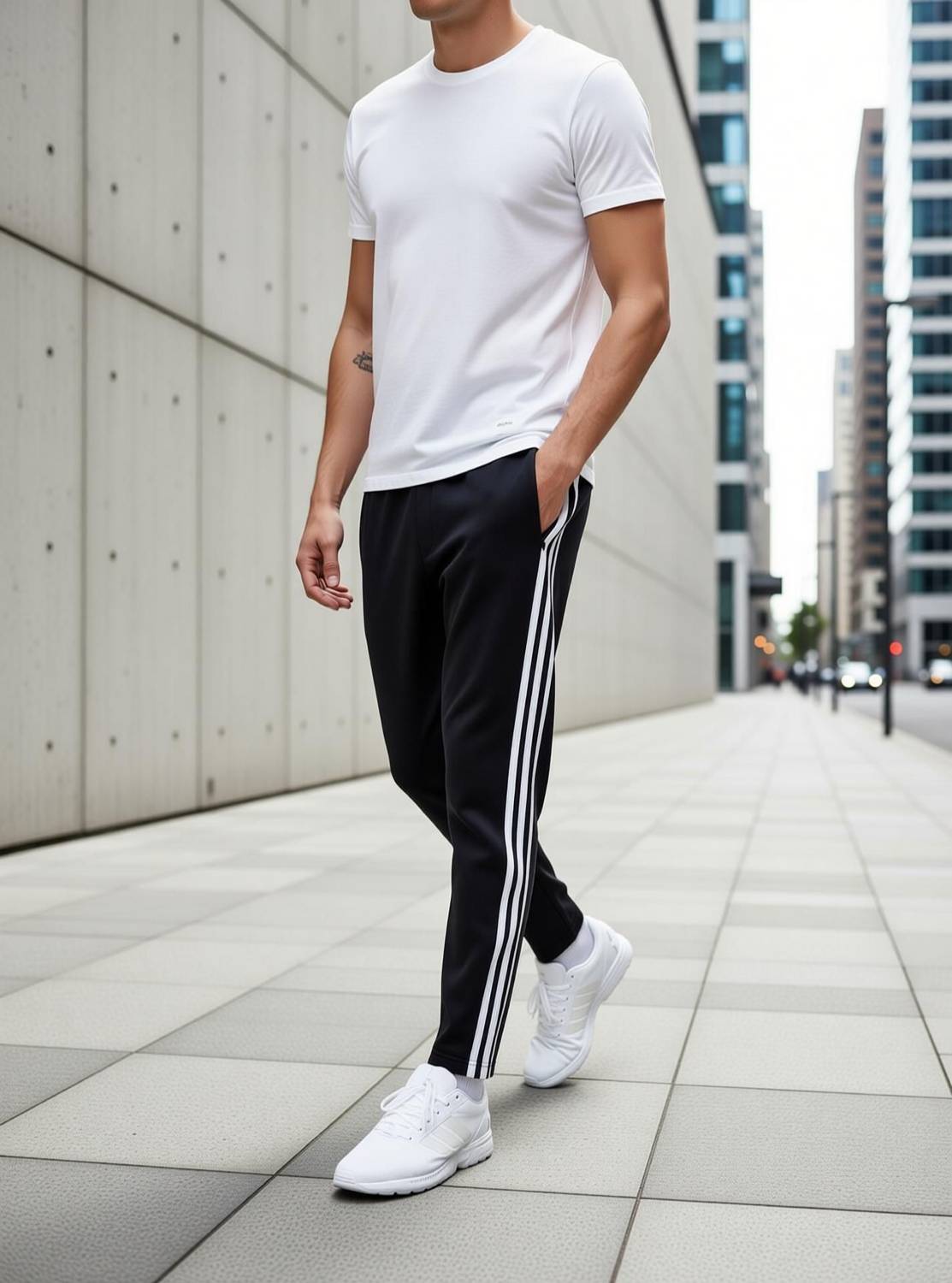 instylesports Men Black Striped Track Pants - Image 2