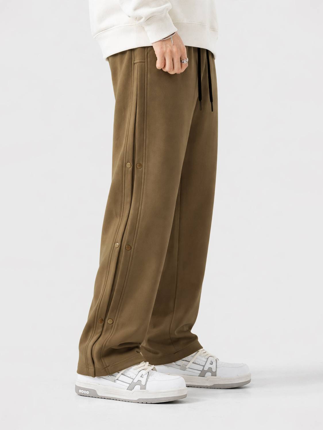 Jump Cuts Men Brown Track Pants - Image 3