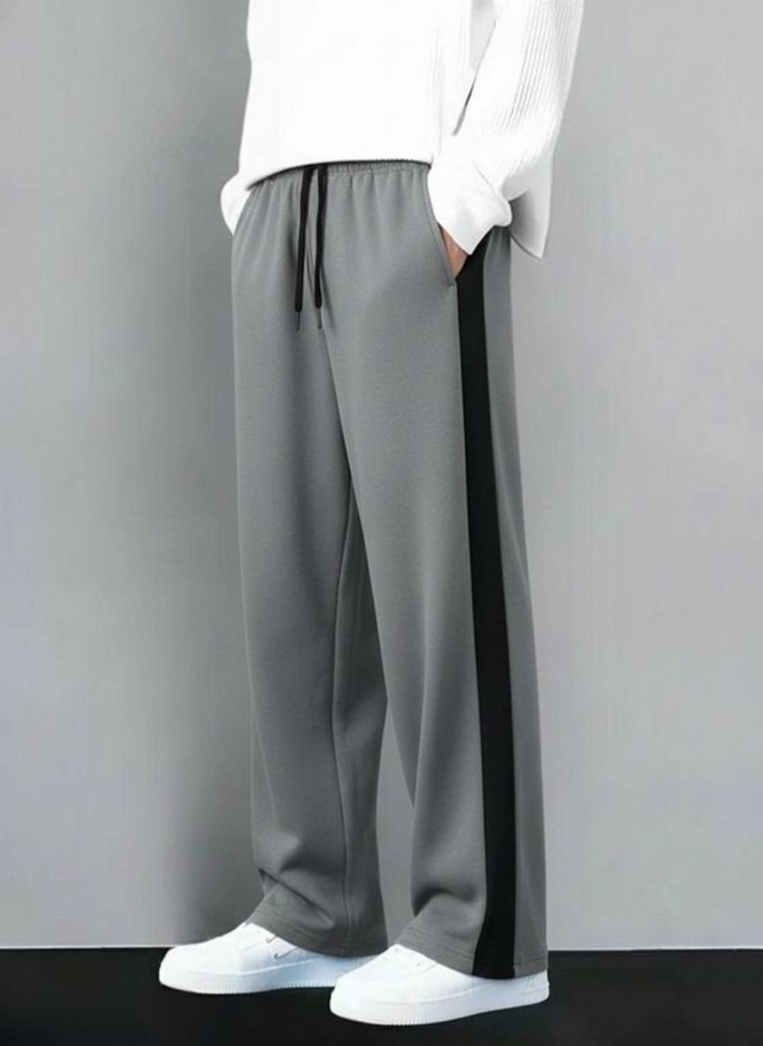 Vcloths Solid Men Grey Black Track Pants Pack of 2 - Image 2