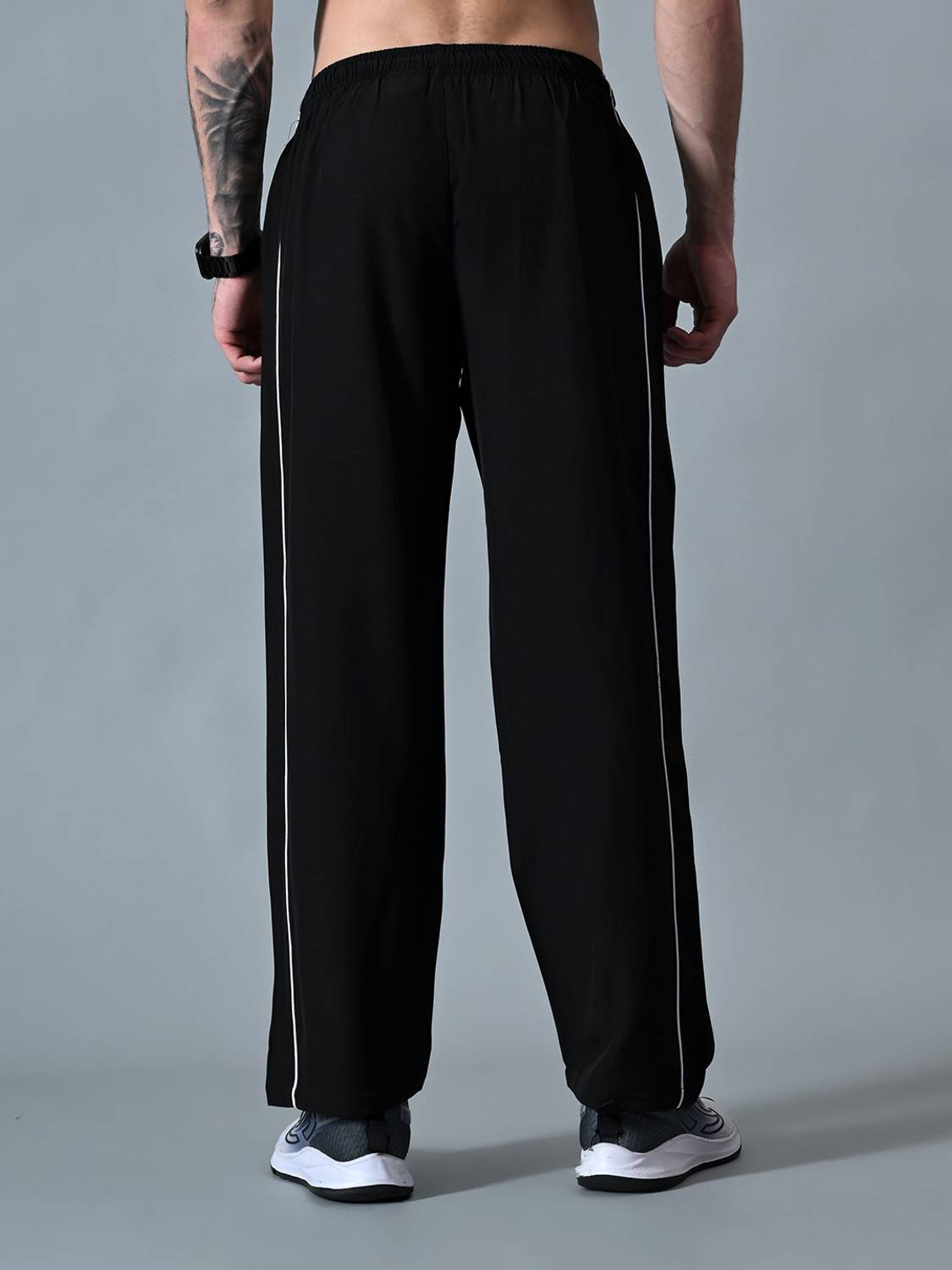 HRX Men Black Striped Track Pants - Image 5