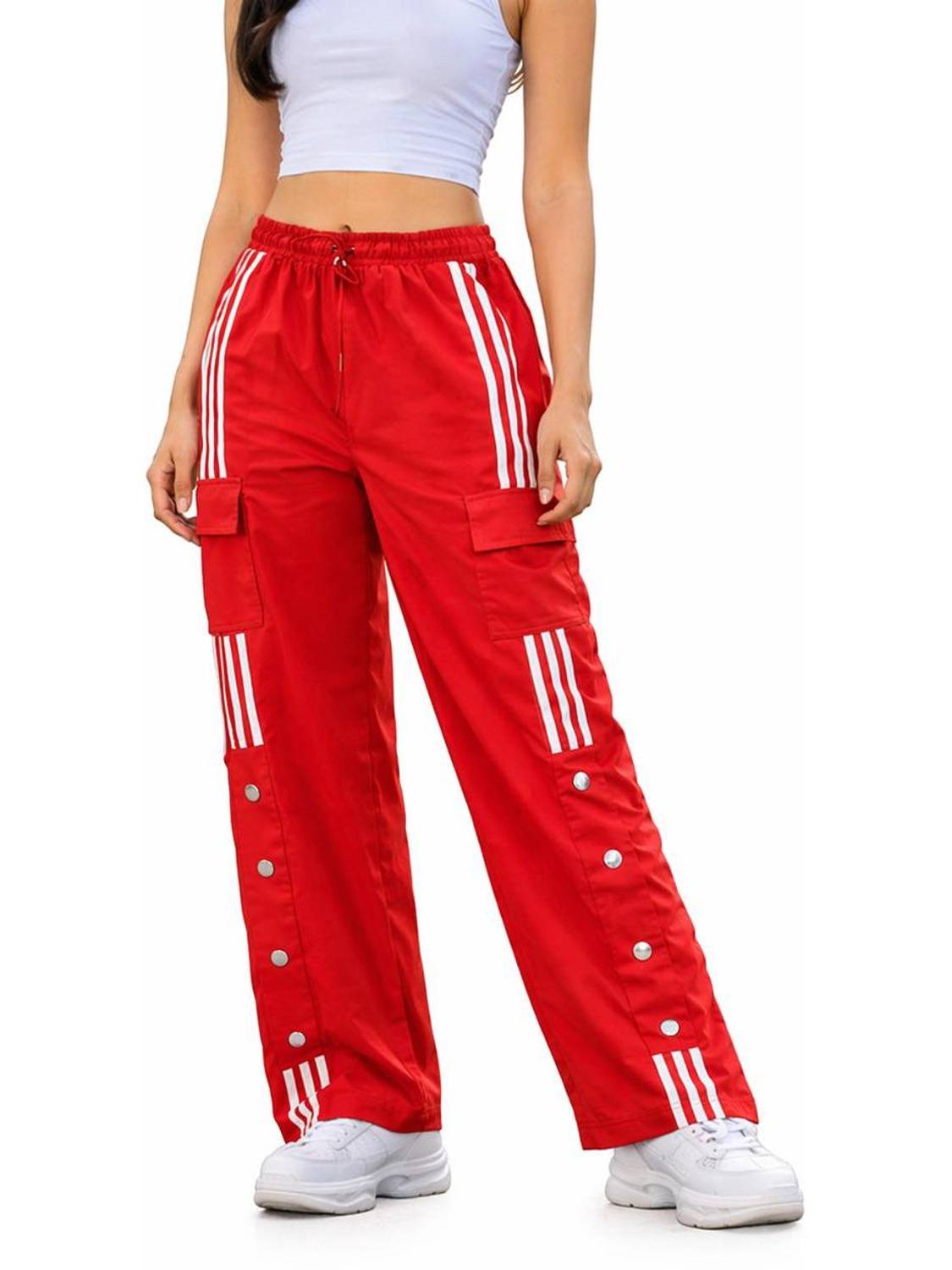 ascenso Striped Women Red Track Pants