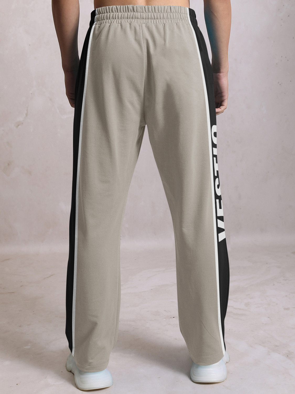 Image of VESTIO Printed Men Beige Track Pants