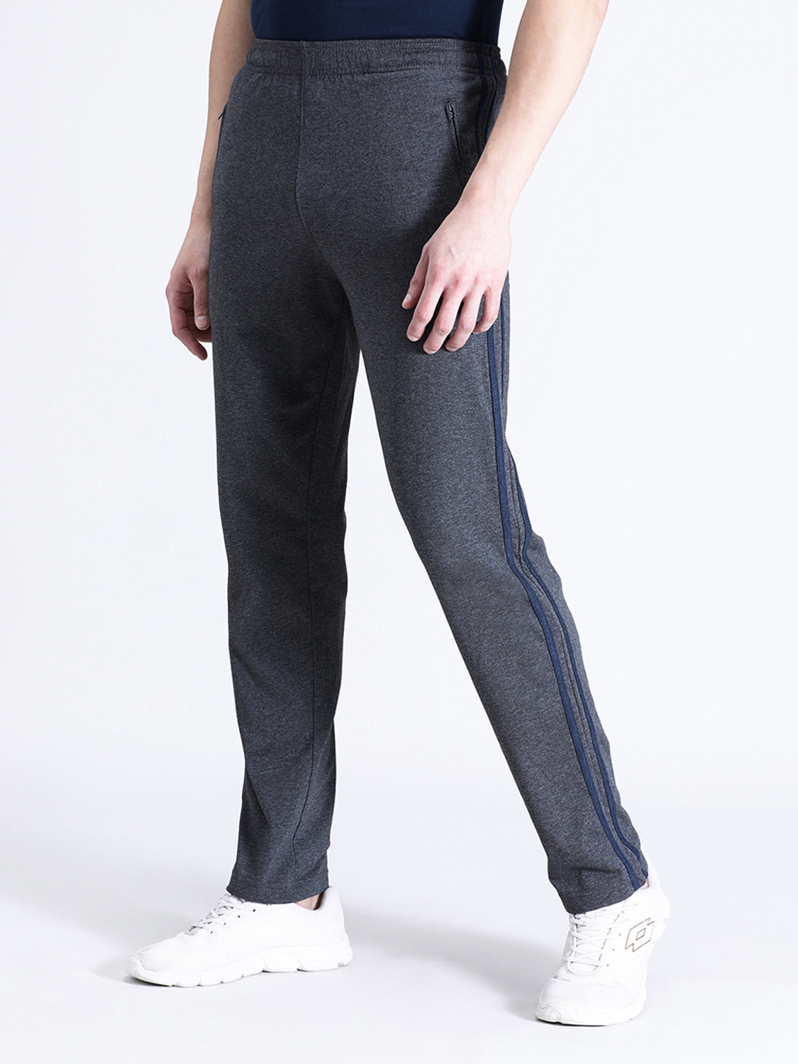 Image of CROCODILE Solid Men Grey Track Pants