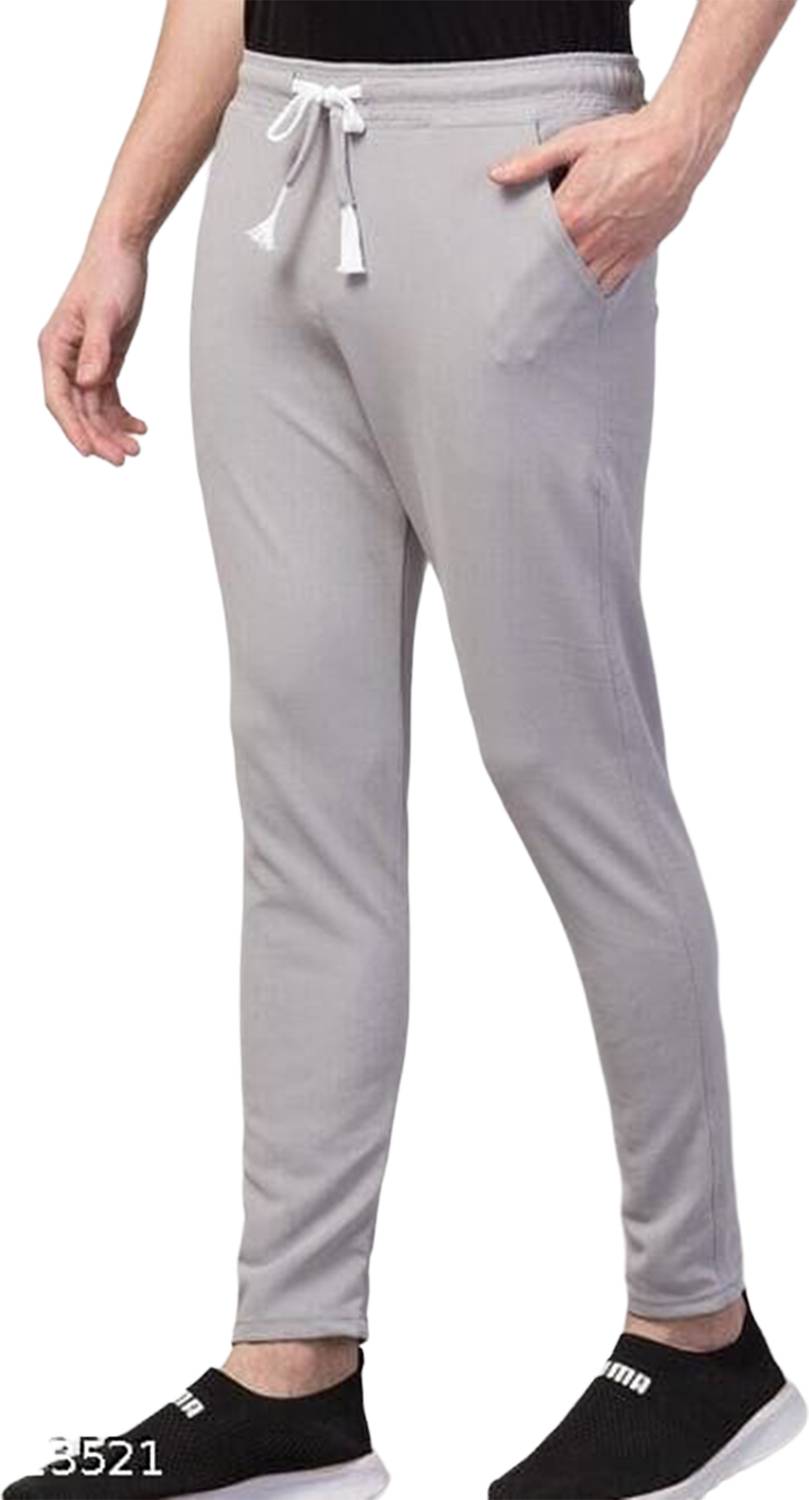 BTMZ Solid Men Grey Track Pants