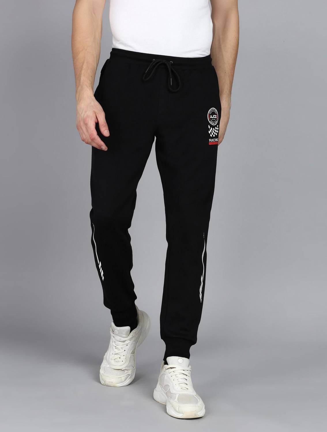 Alan Jones Solid Men Black Track Pants