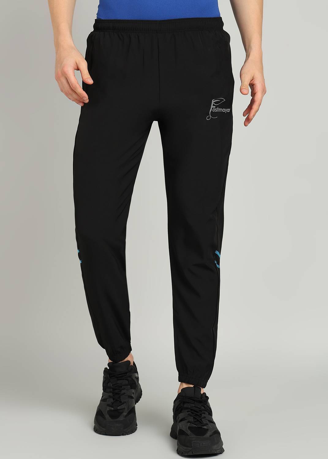 FASTMAYAR Solid Men Black Track Pants