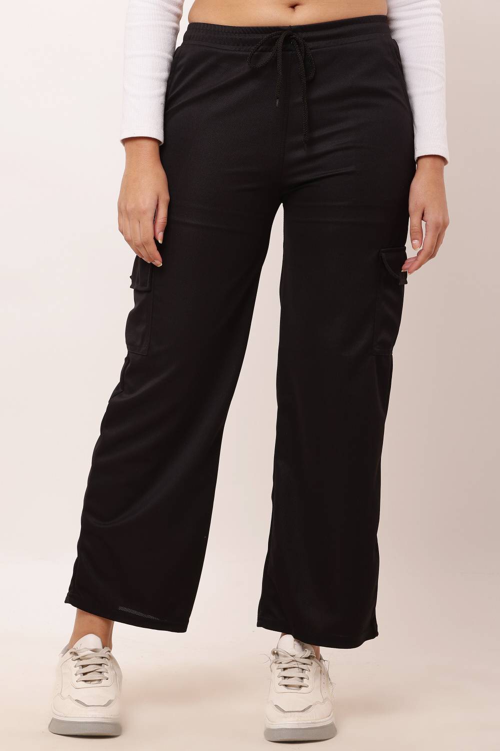 Al-Hudooms Solid Women Black Track Pants