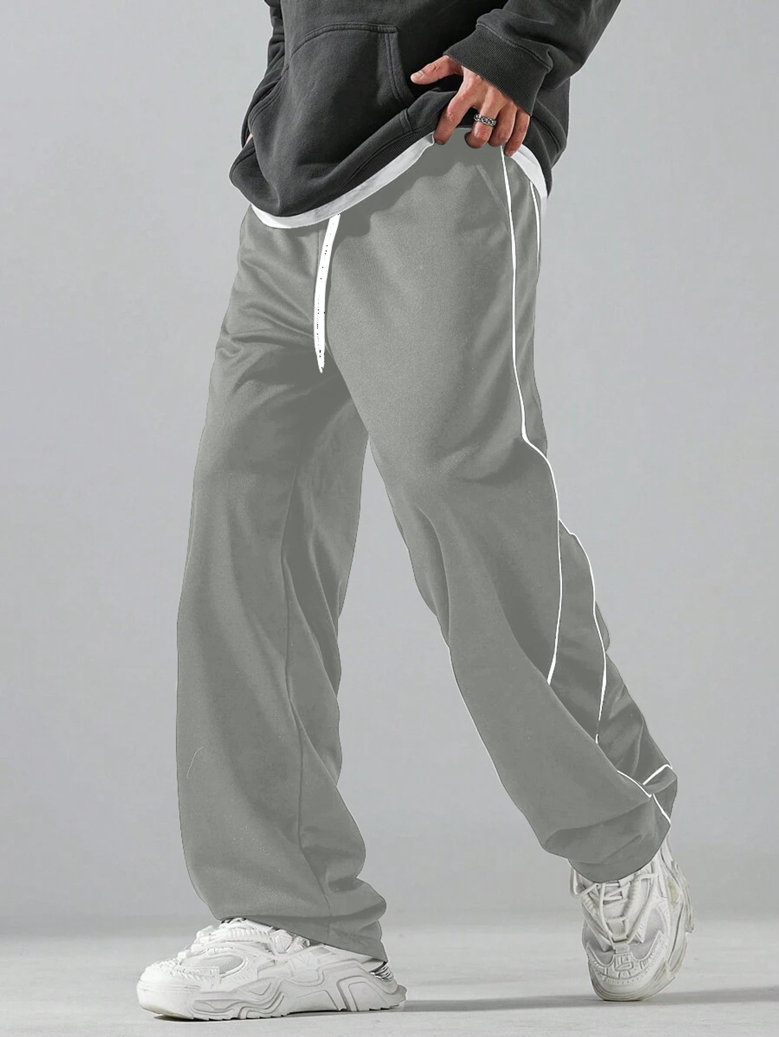 Image of Rajovati Solid Men Silver Track Pants