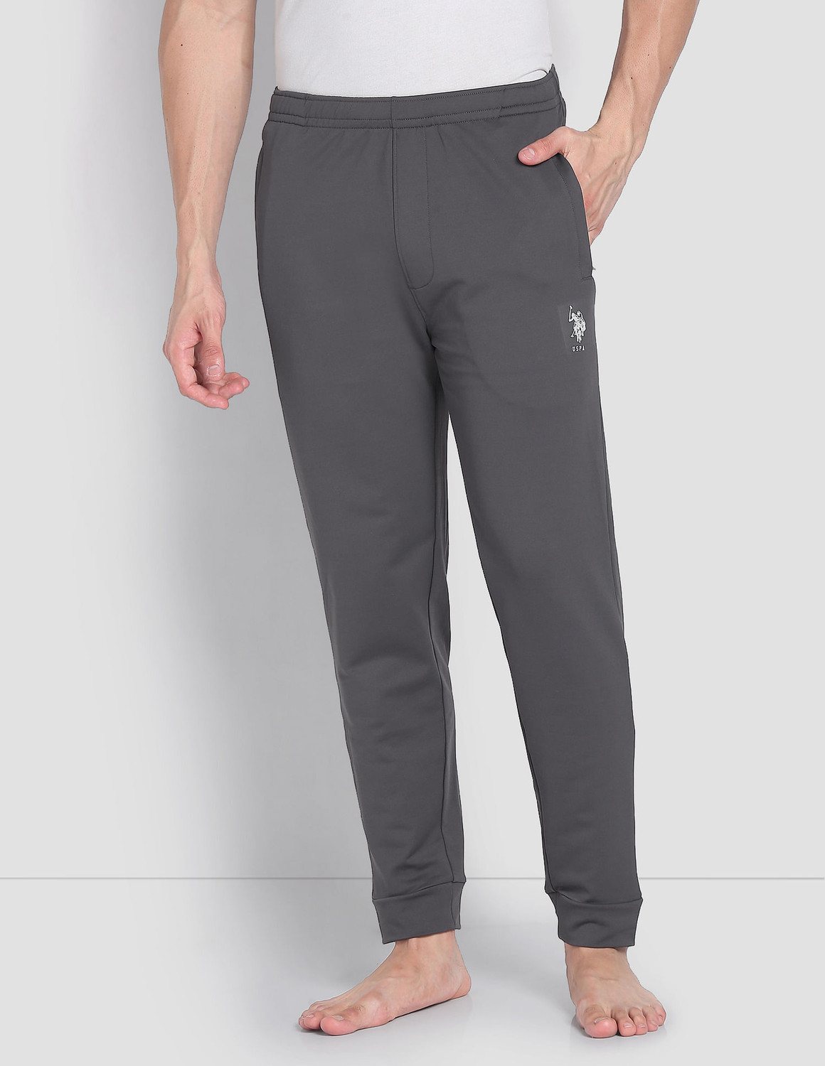 Image of U.S. POLO ASSN. Men Solid Grey Track Pants