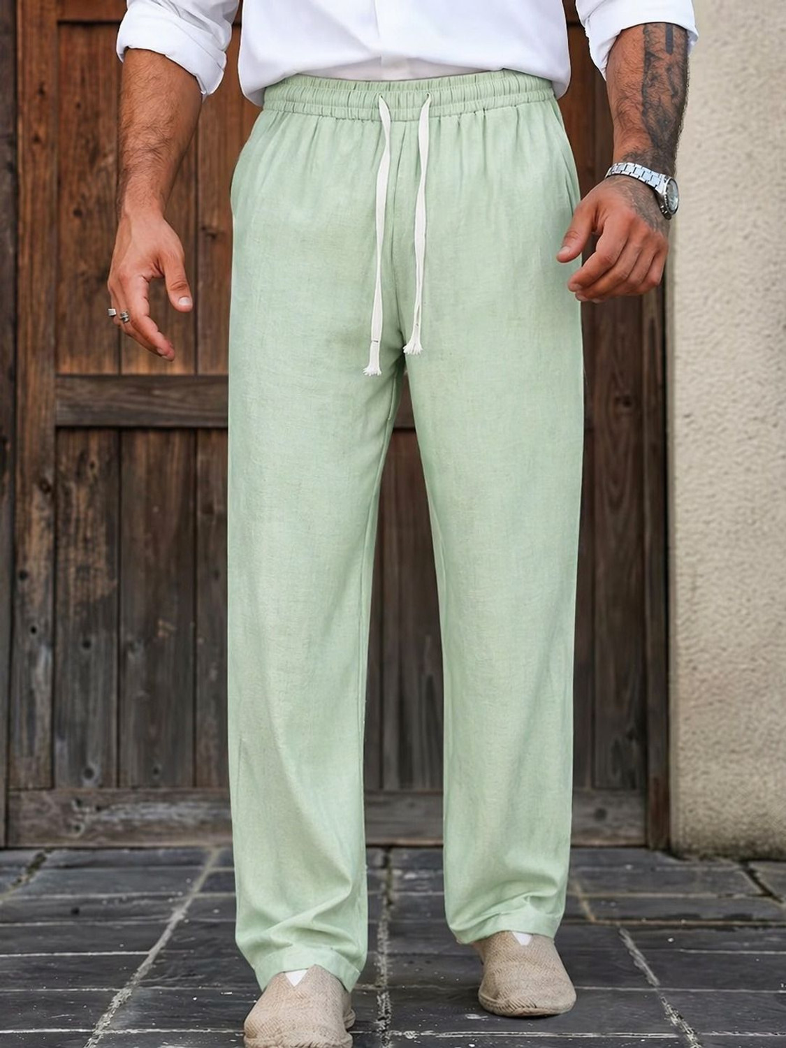 Image of COMBRAIDE Solid Men Light Green Track Pants