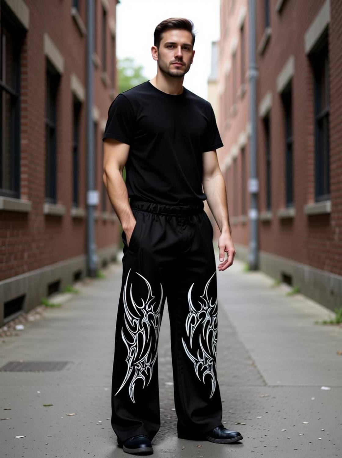 Genrexity Men Black Printed Track Pants - Image 2