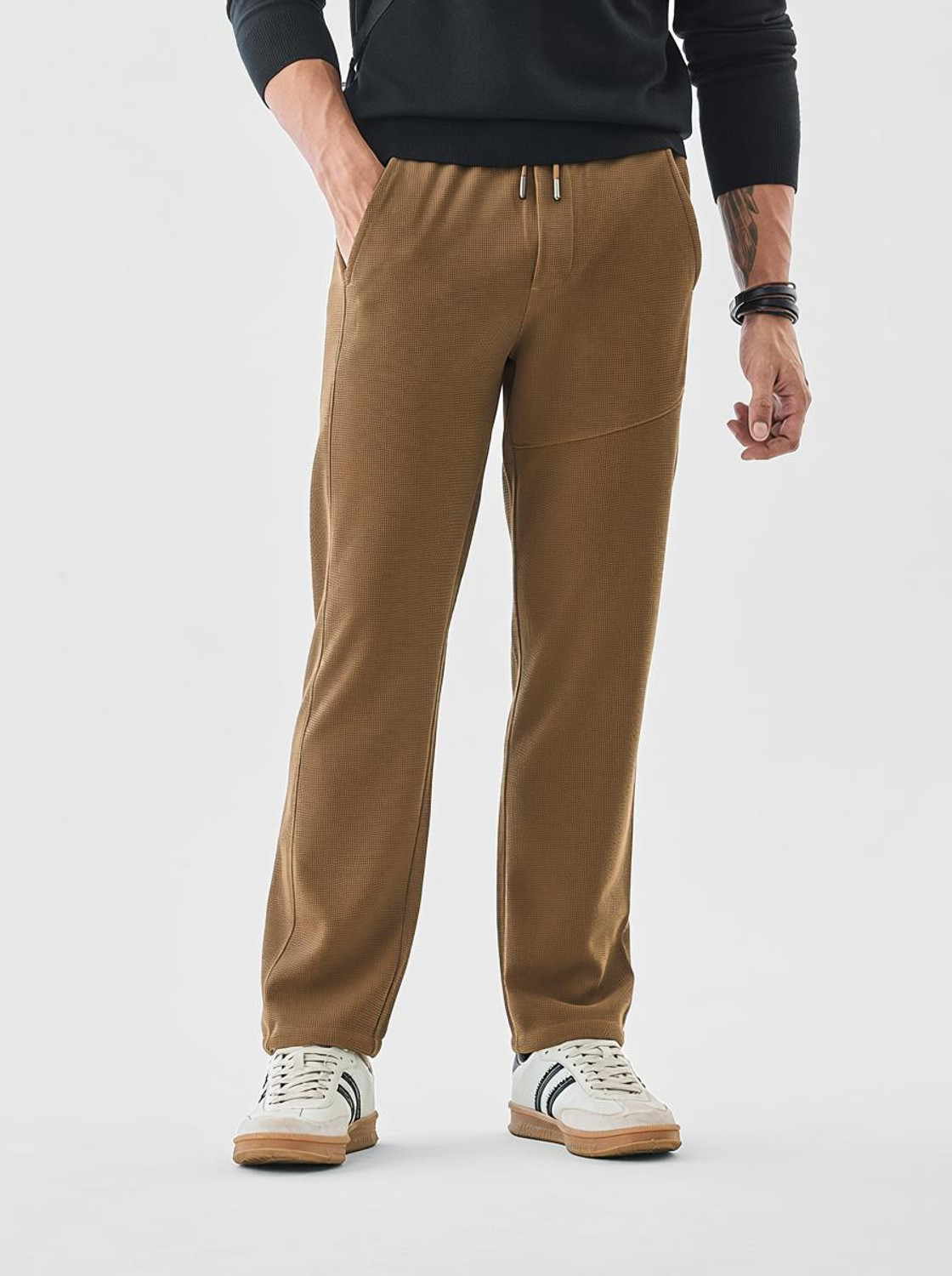Snitch Solid Men Brown Track Pants