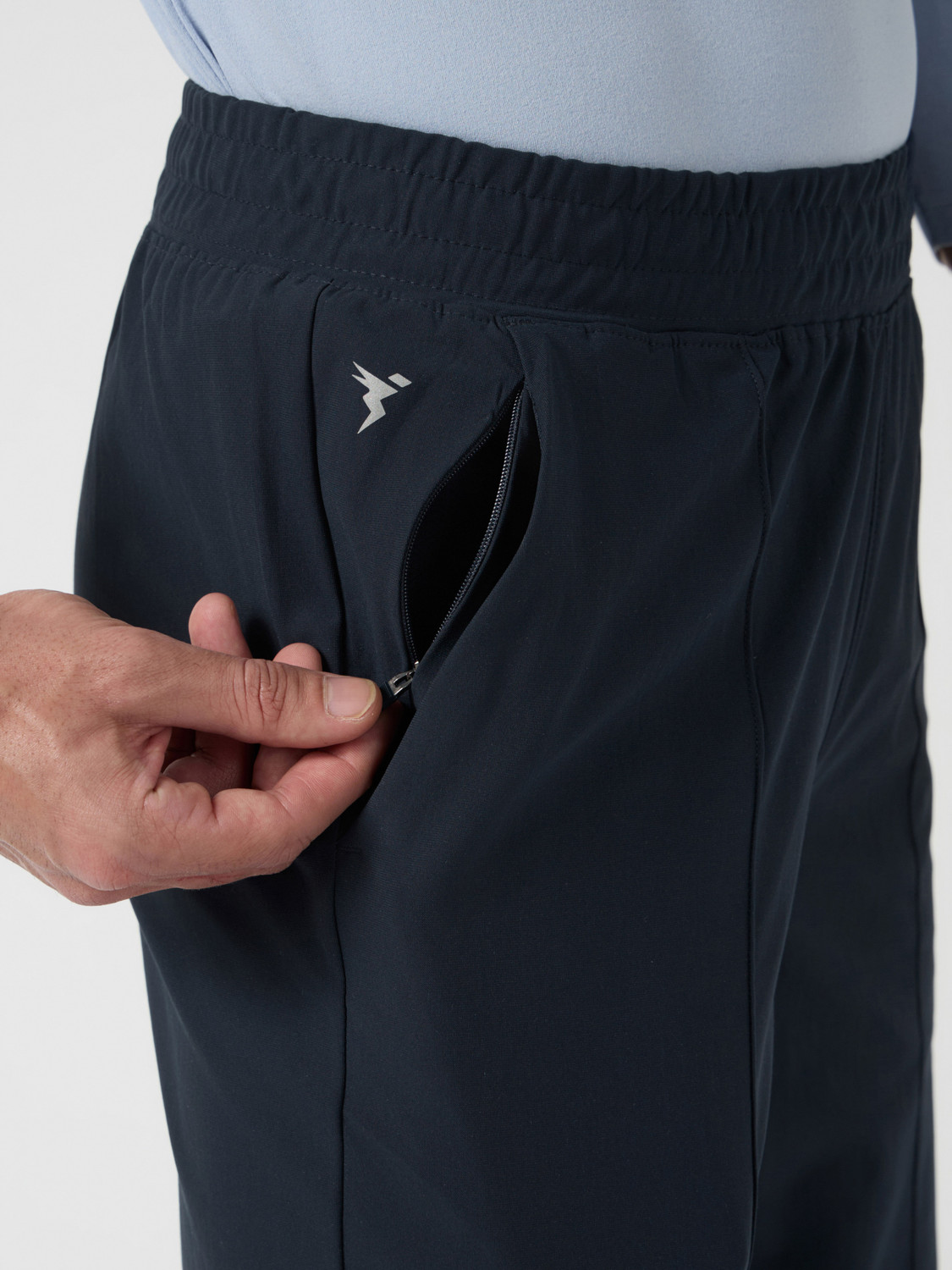 Image of TECHNOSPORT Solid Men Dark Blue Track Pants