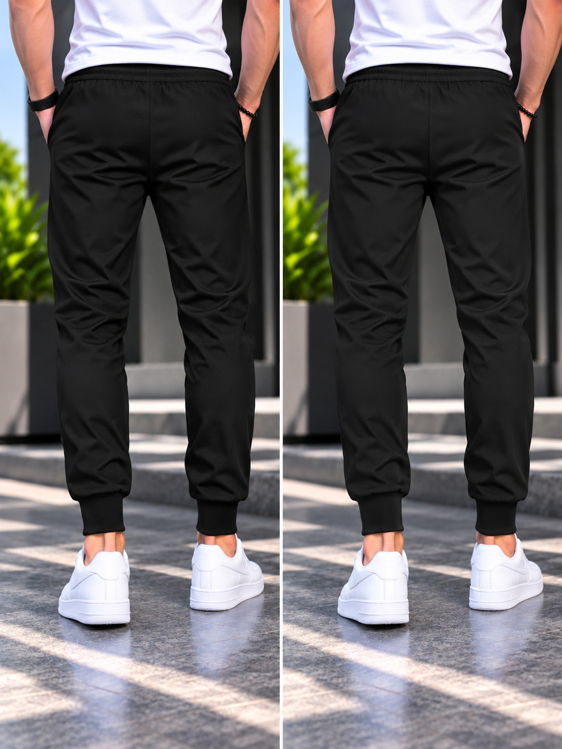 Image of NB NICKY BOY Pack of 2 Men Printed Black Track Pants