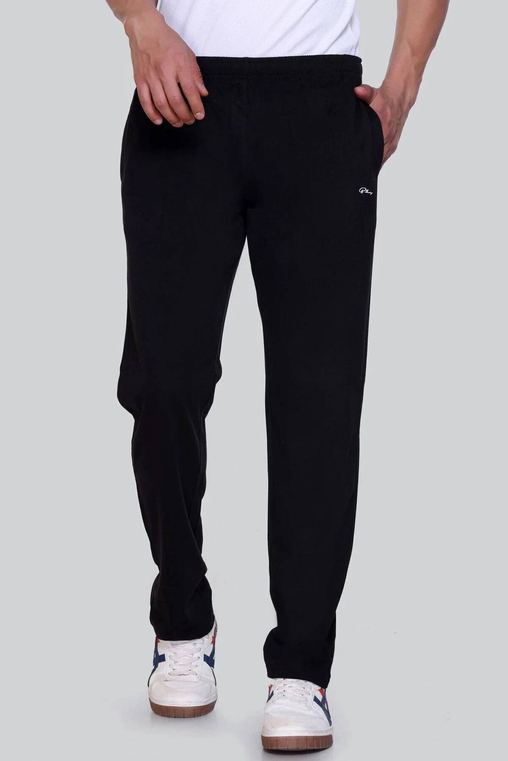 BILBURY Solid Men Black Track Pants