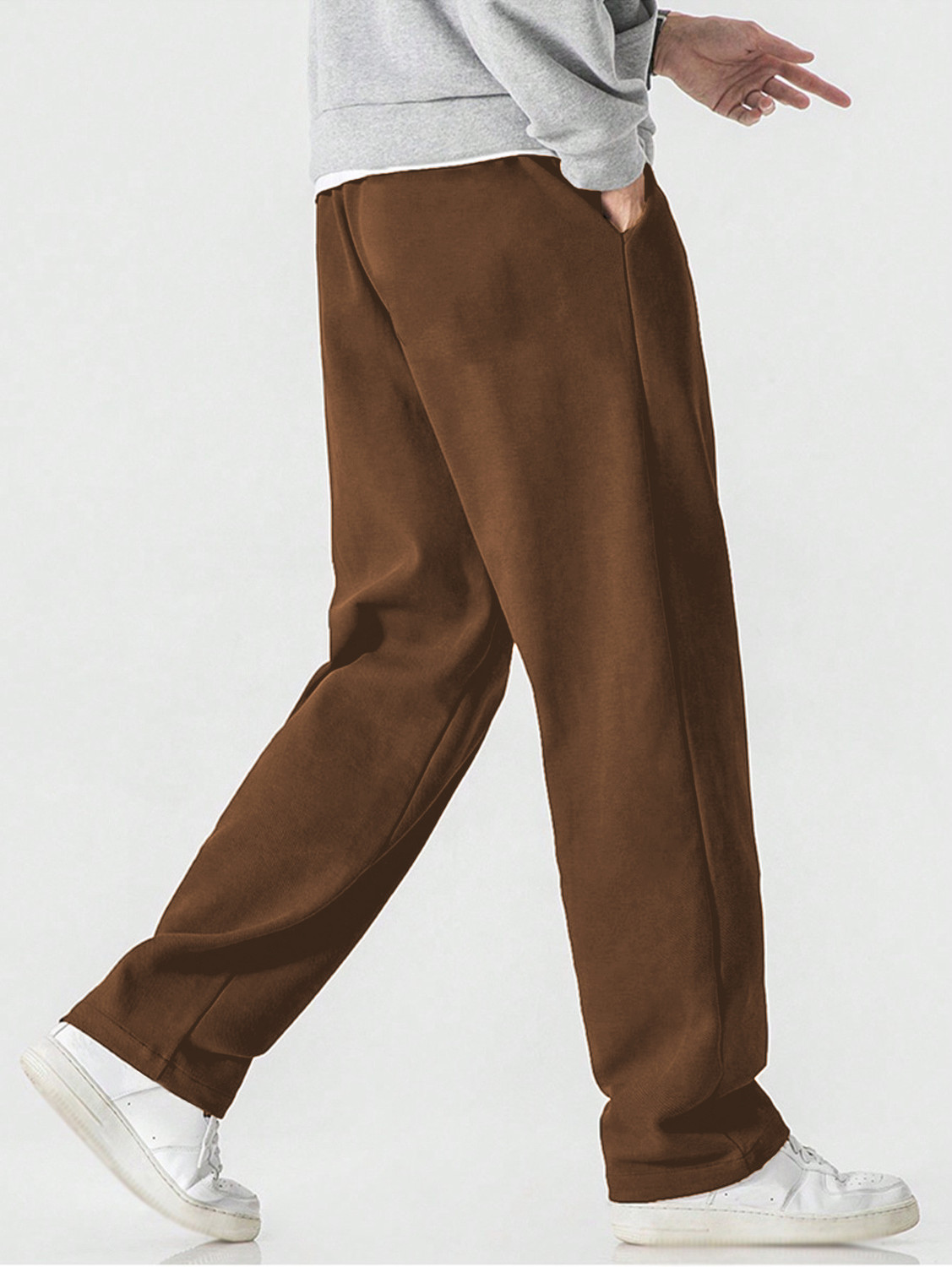 Image of Paralians Solid Men Brown Track Pants