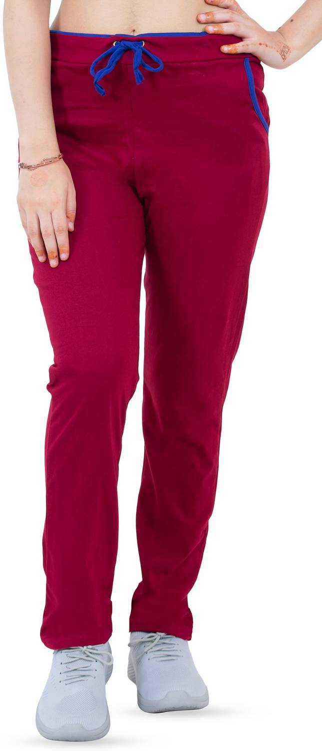 AMOLDO Solid Women Maroon Track Pants