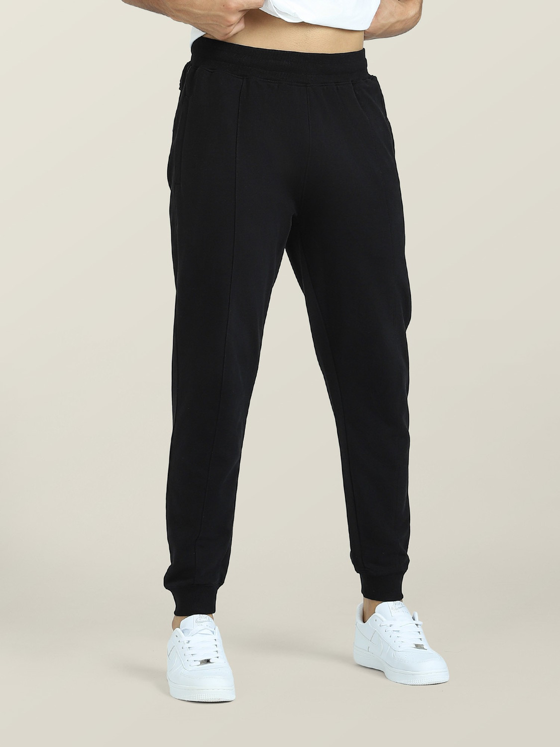 Image of XYXX Solid Men Black Track Pants