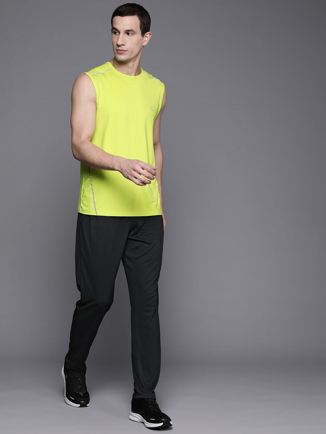 Image of HRX by Hrithik Roshan Printed Men Black Track Pants