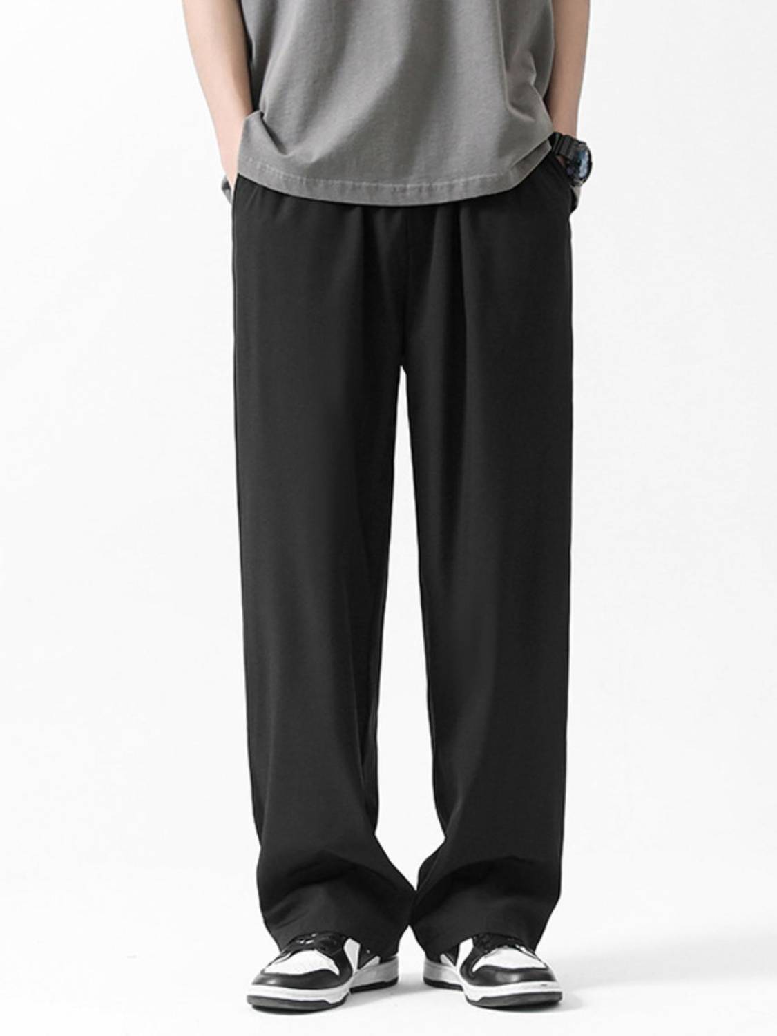 Dockstreet Loose Fit Black Trousers - Image 1