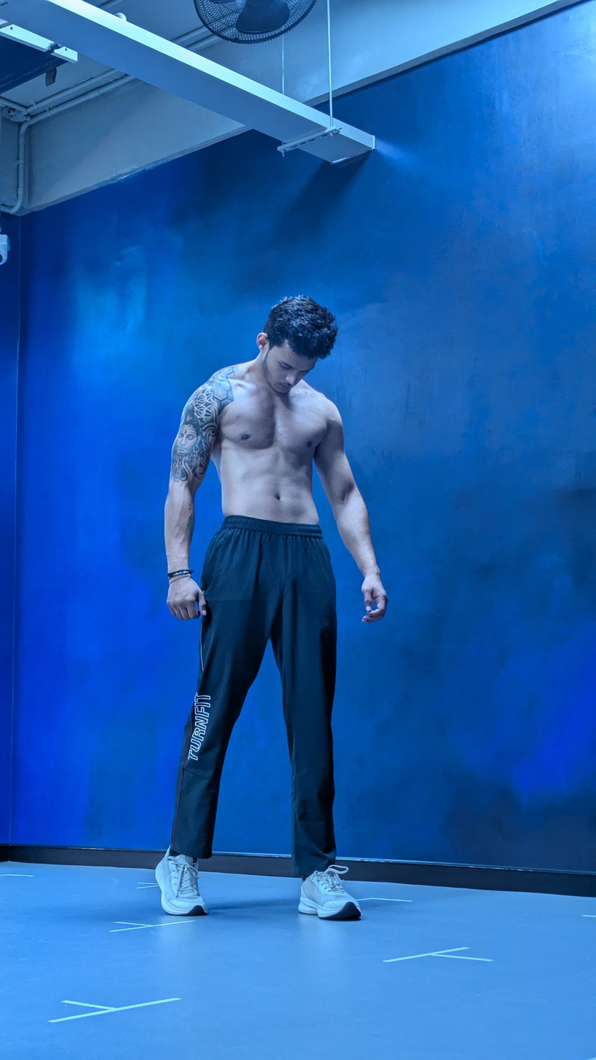 Image of Turnfit Printed Men Dark Blue Track Pants