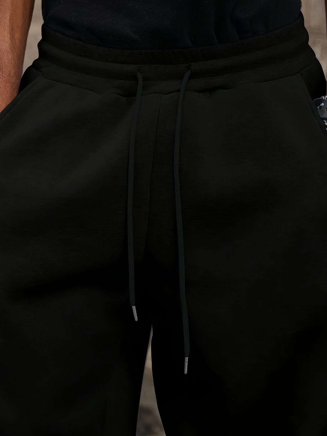 Image of Dockstreet Solid Men Black Track Pants