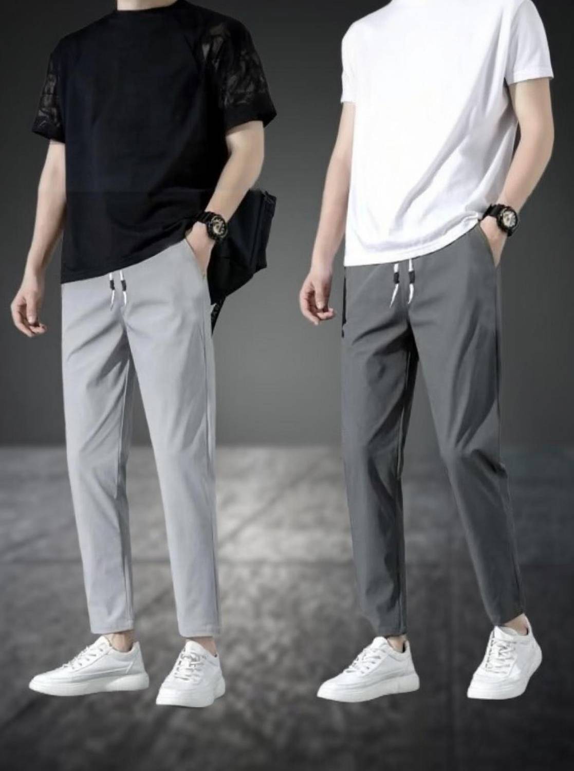 Dresvia Men Grey Track Pants Pack of 2 - Image 1