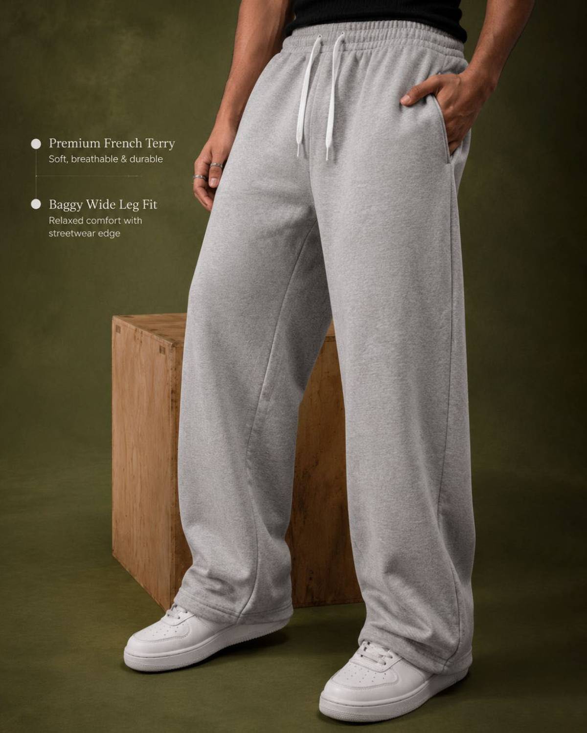 Cloth N Code Solid Men Silver Track Pants